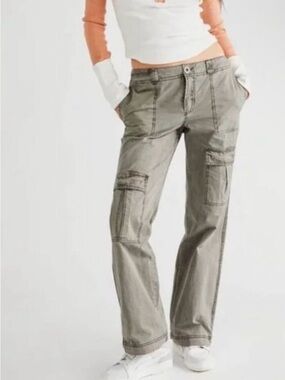 NWT Free People Washed Gray Utility Pants
